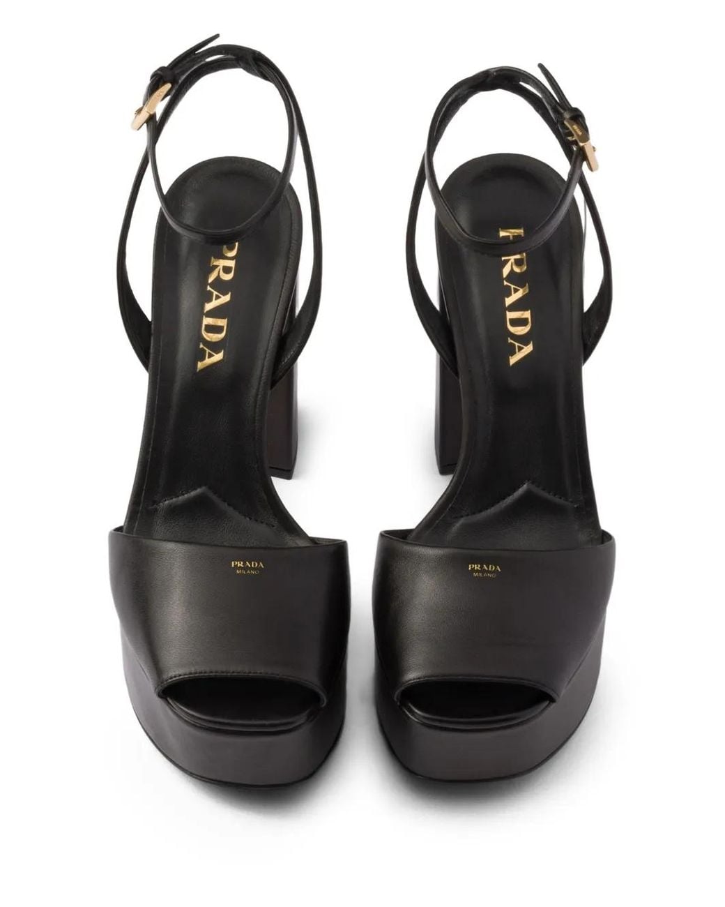 Prada Black Nappa Leather Platform Sandals