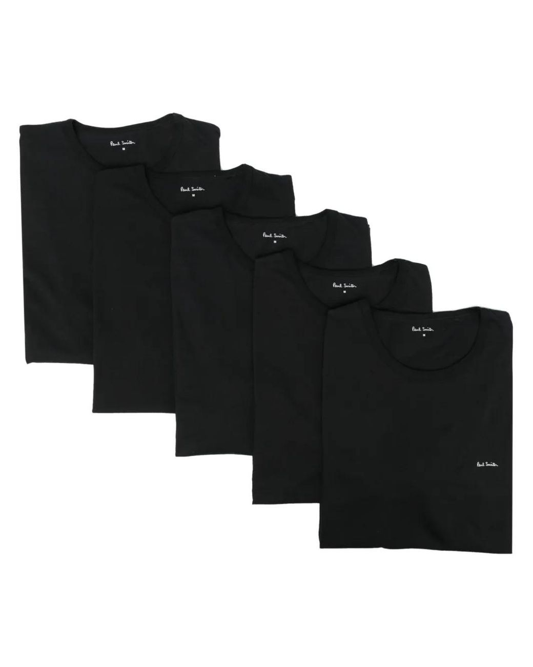 Paul Smith Black Crewneck Logo T-Shirt 5 Pack for men
