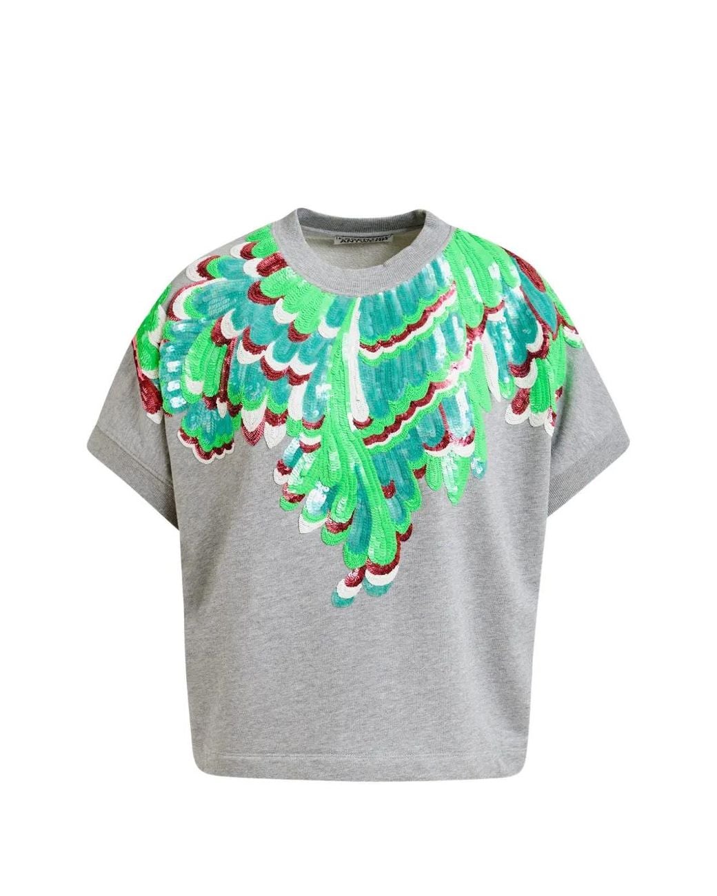 T-Shirt Con Paillettes di Essentiel Antwerp in Gray