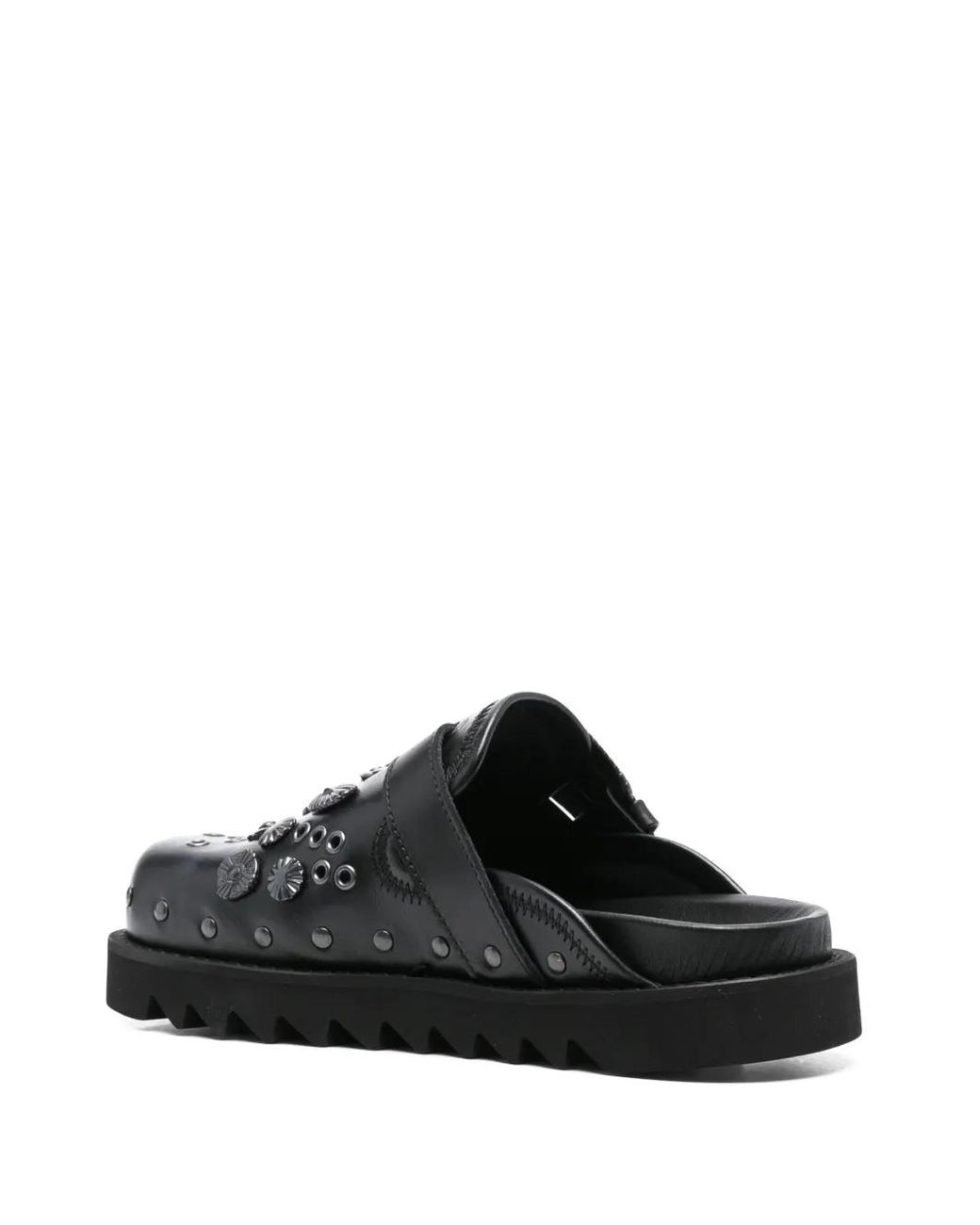 Toga Black Eyelet-Metal Mules
