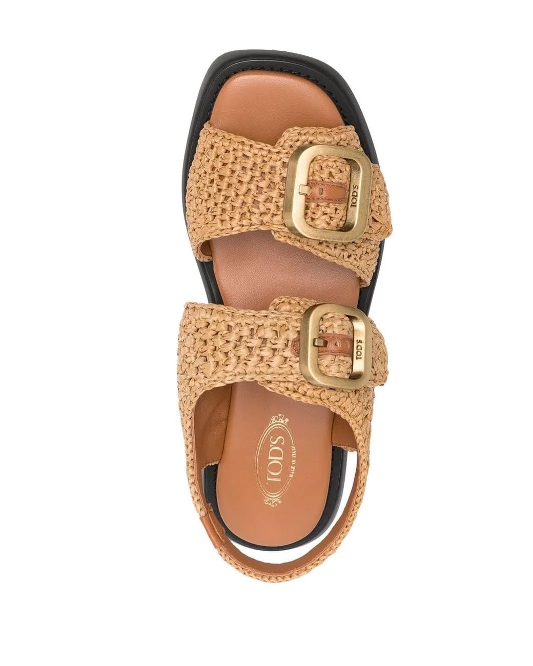 Tod's Brown Woven Raffia 45Mm Sandals