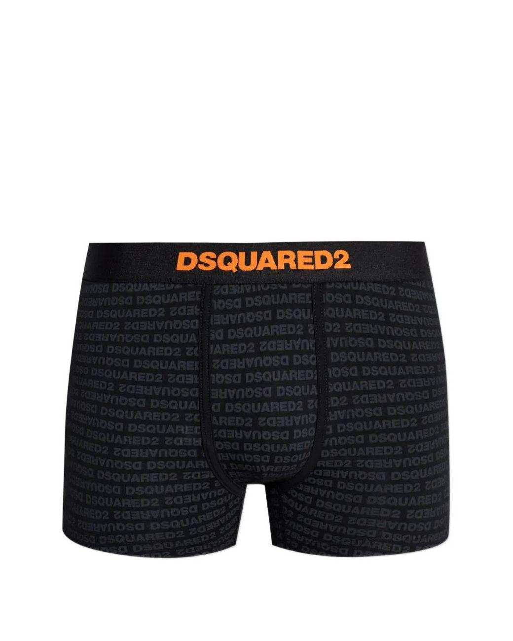 DSquared² Black Logo-Print Elasticated-Waistband Boxers for men