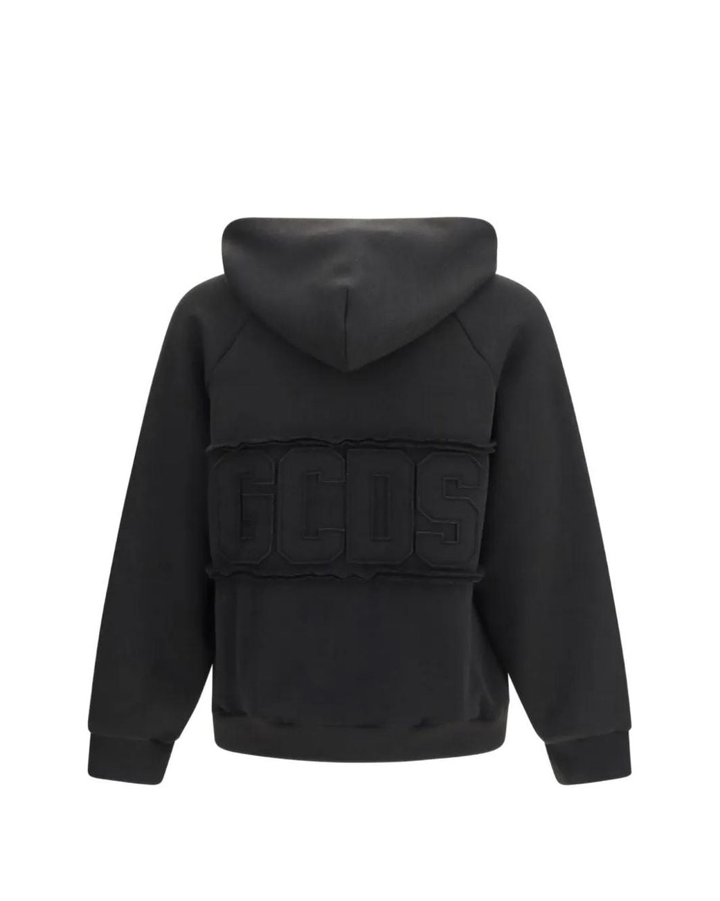 Gcds Black Logo-Patch Hoodie for men