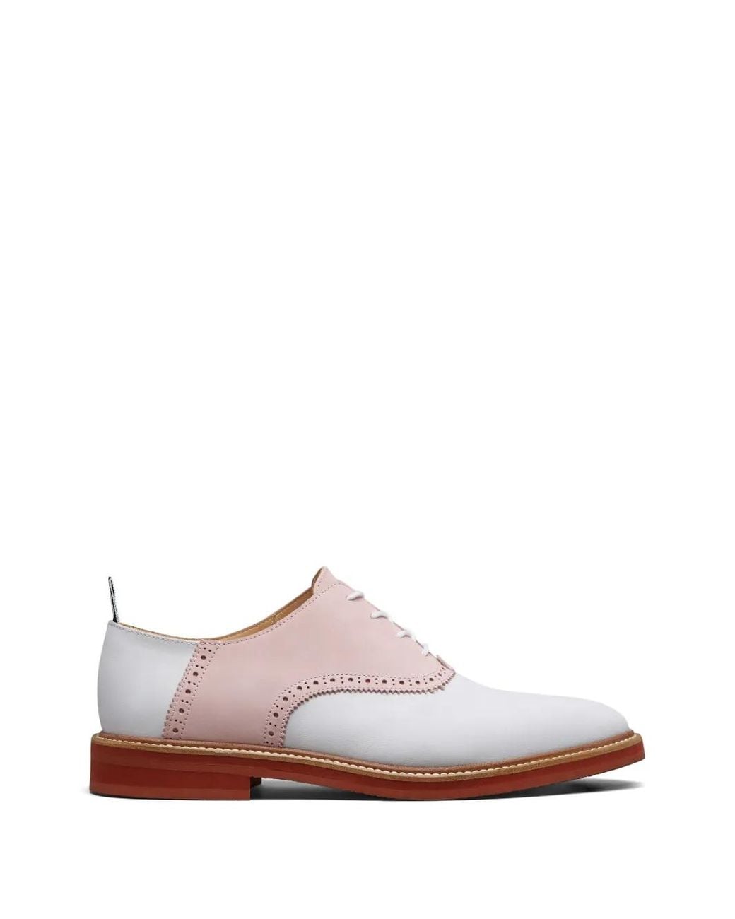 Thom Browne White Nubuck Saddle Shoes With Rubber Micro Soles for men