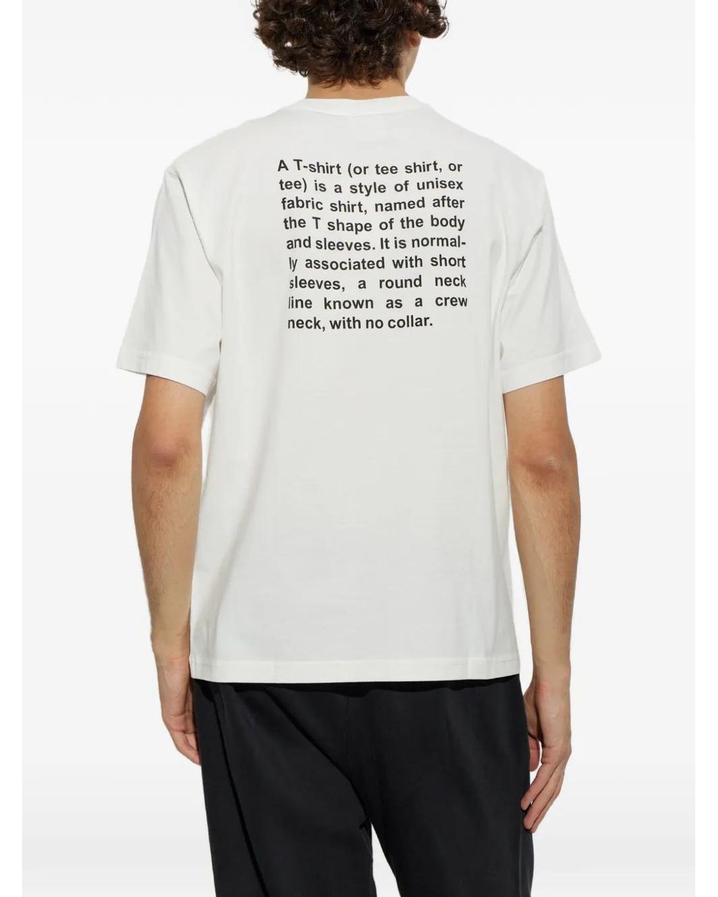 Vetements White Slogan-Print Crew-Neck T-Shirt for men