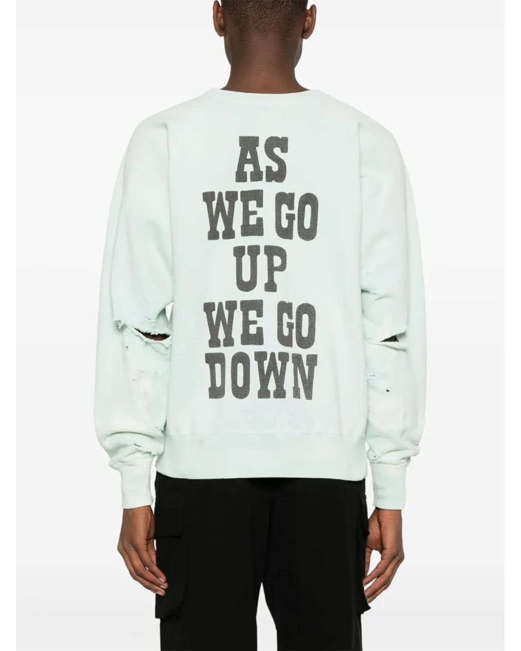 SAINT Mxxxxxx White Distressed Graphic-Print Sweatshirt for men