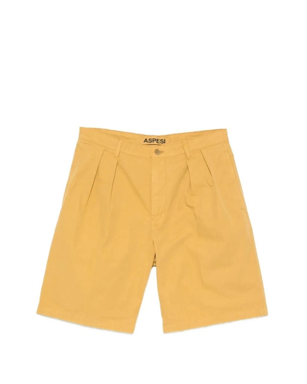 Aspesi Yellow Pleated-Detail Shorts for men