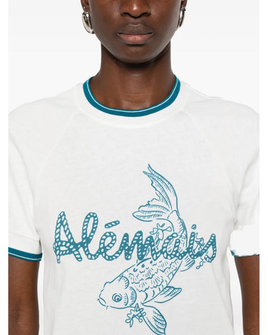 ALÉMAIS Blue Lucky Raglan-Sleeve T-Shirt