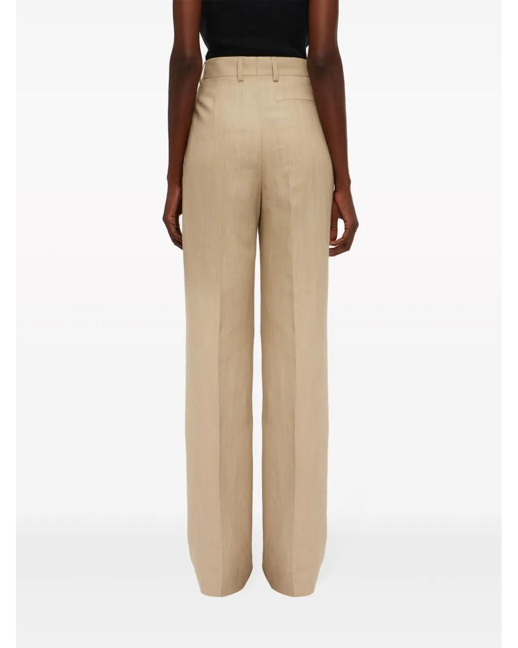 Ferragamo Natural Sand Tailored Trousers