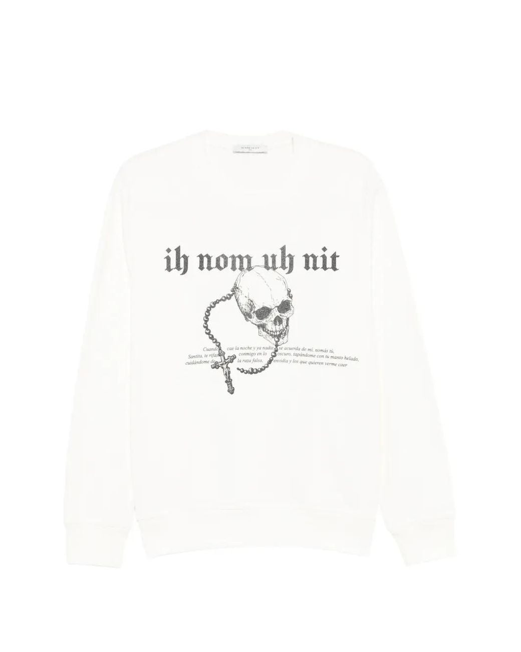 Ih Nom Uh Nit White Skull-Print Sweatshirt for men
