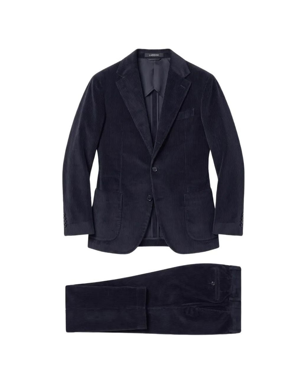 Lardini Blue Corduroy Single-Breasted Suit for men