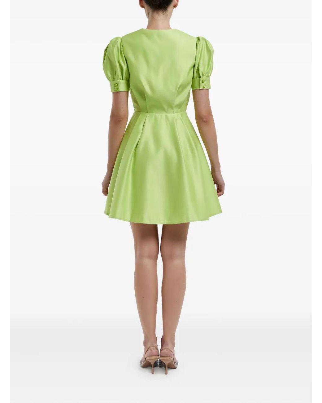POST MERIDIEM Green Button-Down Mini Dress