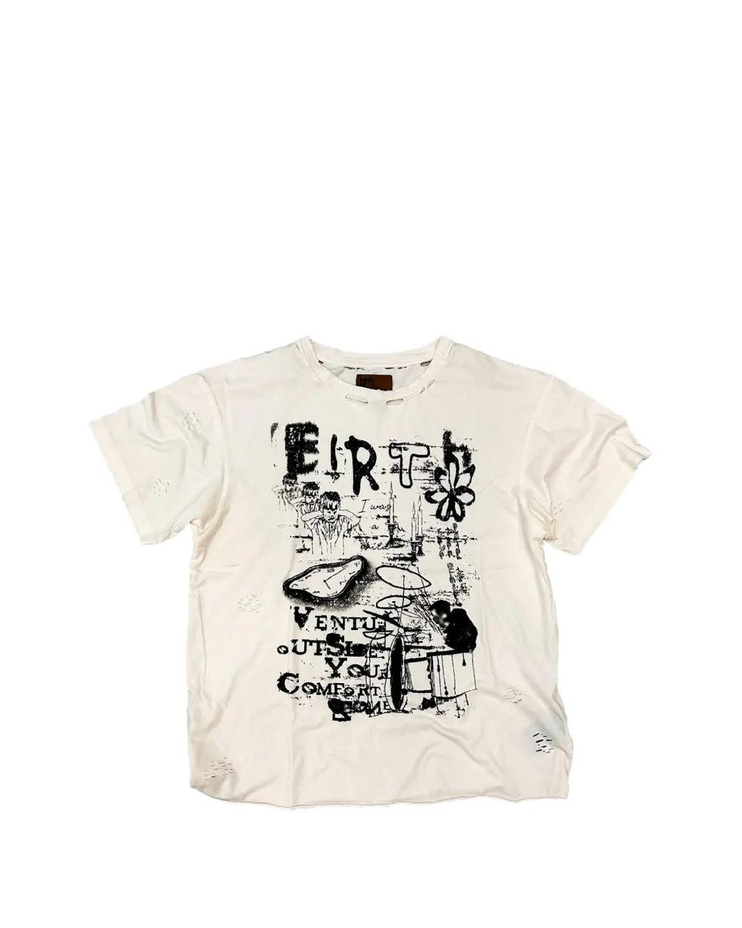 BIRTH OF ROYAL CHILD White Distressed Graphic T-Shirt