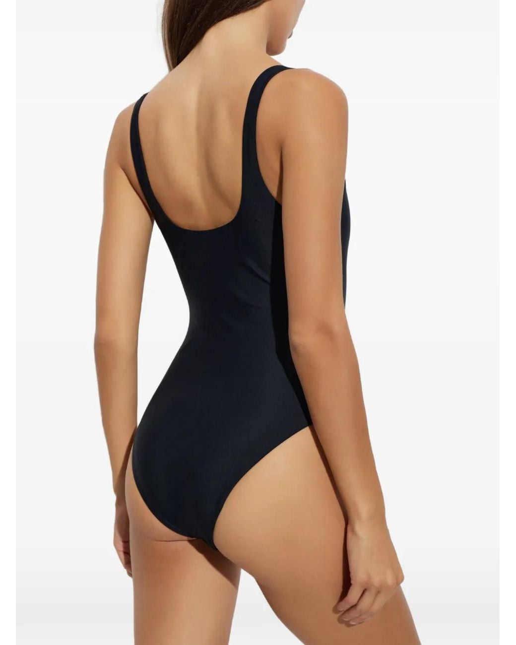 Moschino Black Heart-Motif Charm-Detail One-Piece Swimsuit