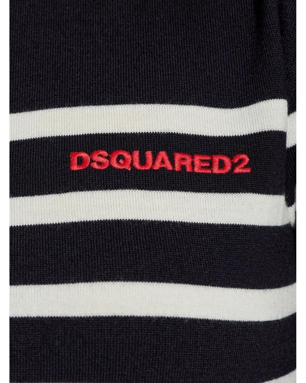 DSquared² Blue Embroidered-Logo T-Shirt