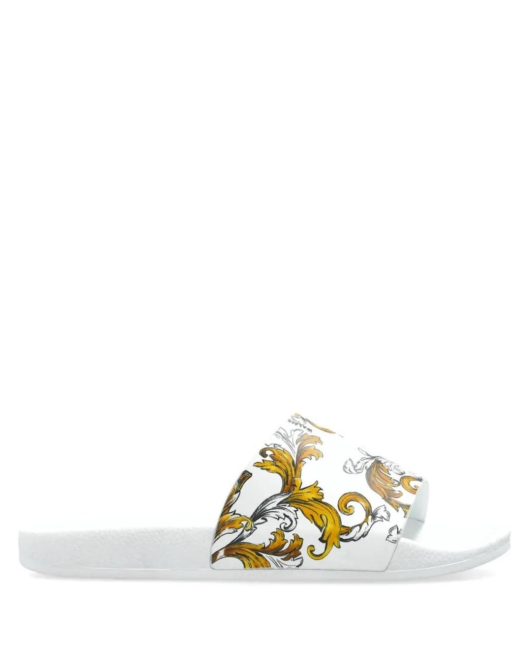 Versace Jeans Couture Green Barocco-Pattern Slides