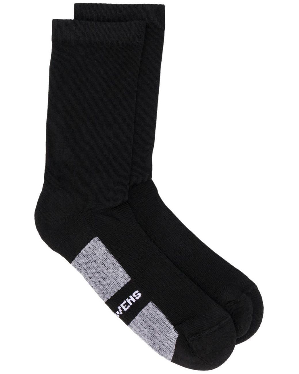 Rick Owens Ribbed Logo Socks in Black for Men - Save 37% - Lyst