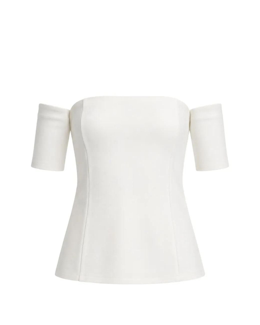 High Sport White Sela Off-Shoulder Top
