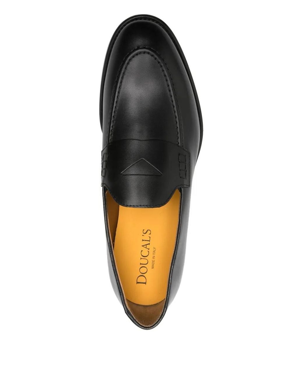 Doucal's Black Leather Loafers for men
