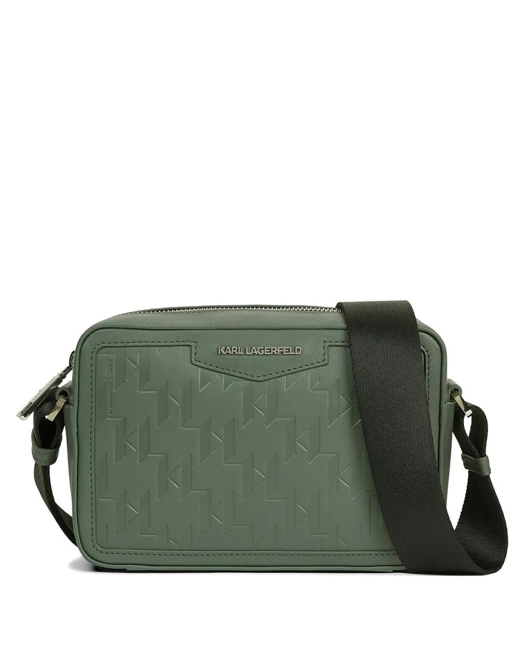 Karl Lagerfeld Green K/Loom Leather Camera Bag for men