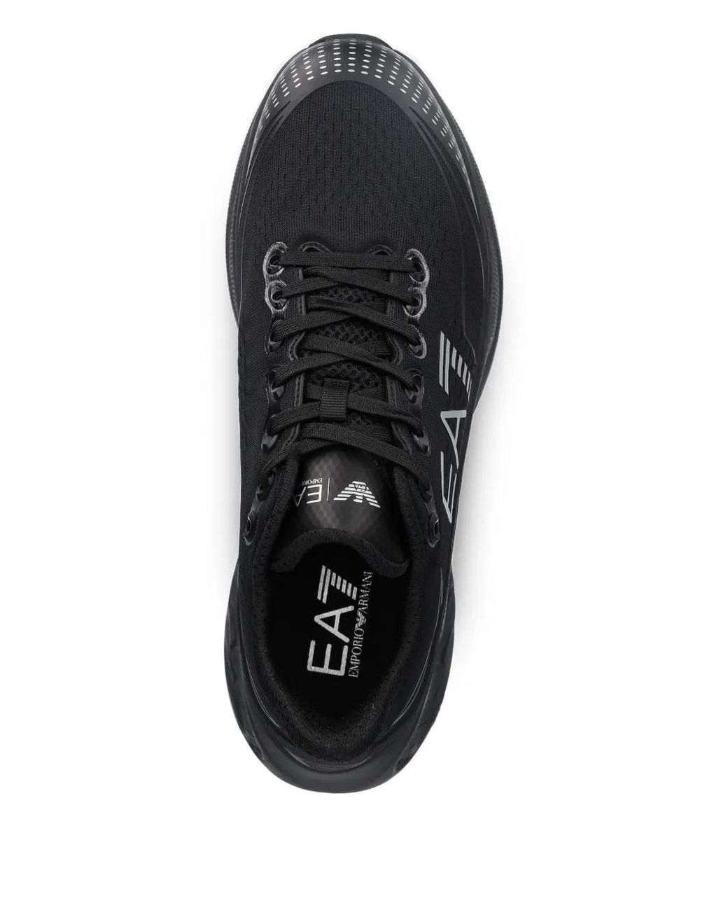 EA7 Black Logo-Detail Sneakers for men