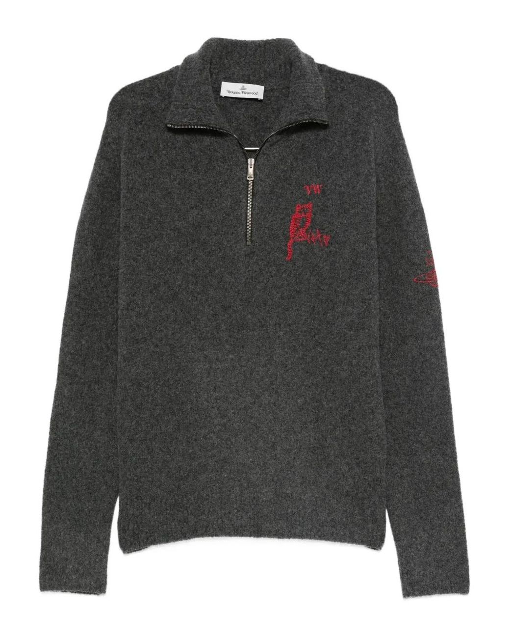 Vivienne Westwood Black Embroidered-Logo Sweater for men
