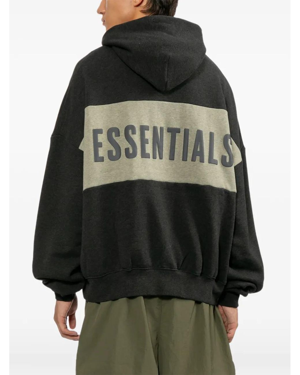 Sudadera Corta Con Capucha Essentials de hombre de color Black