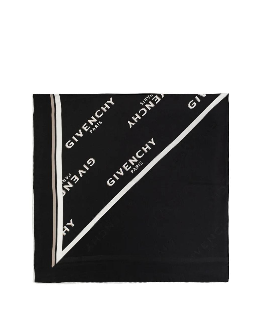 Givenchy Black Logo-Print Silk Scarf