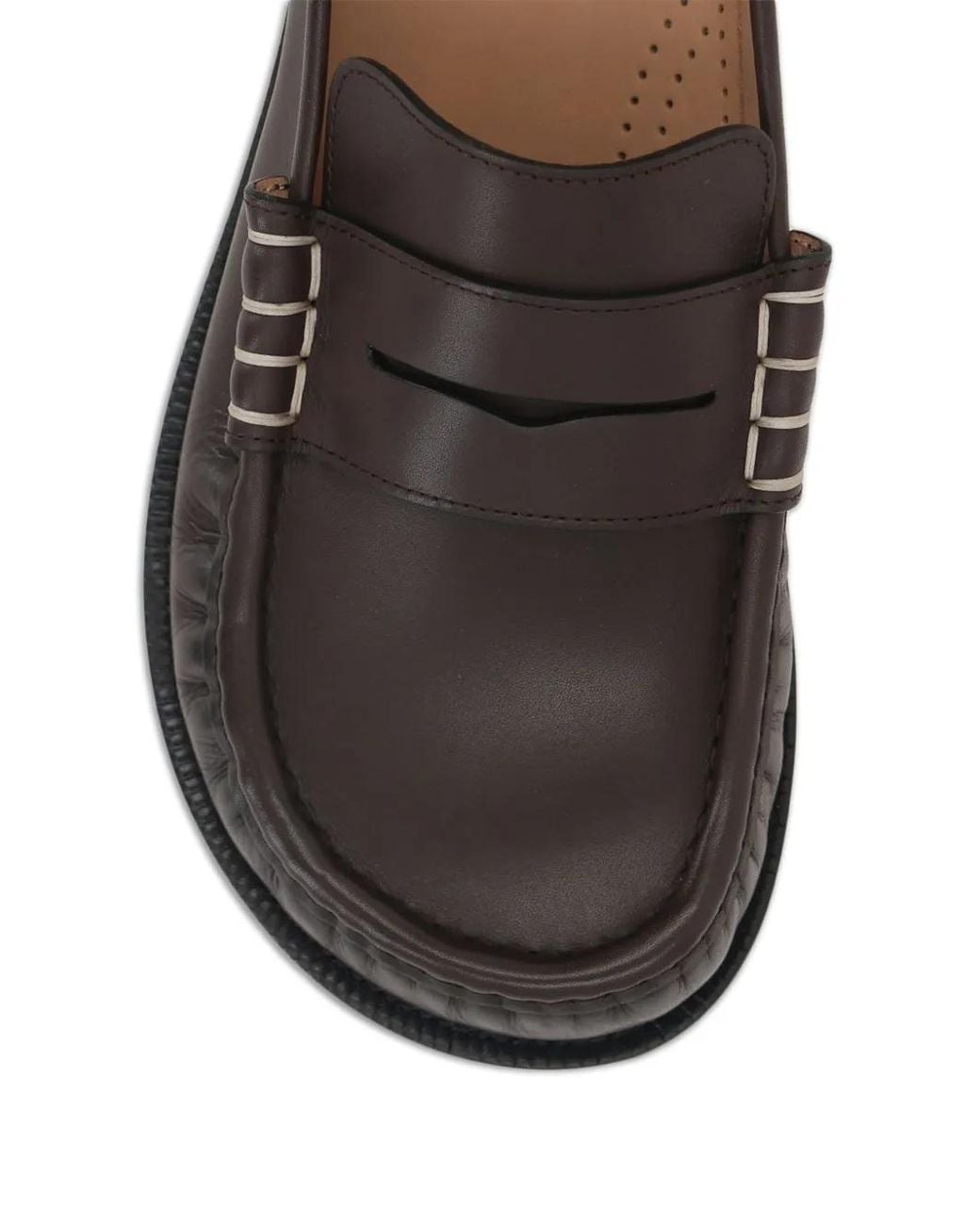 J.W. Anderson Black Contrast-Stitch Leather Loafers for men
