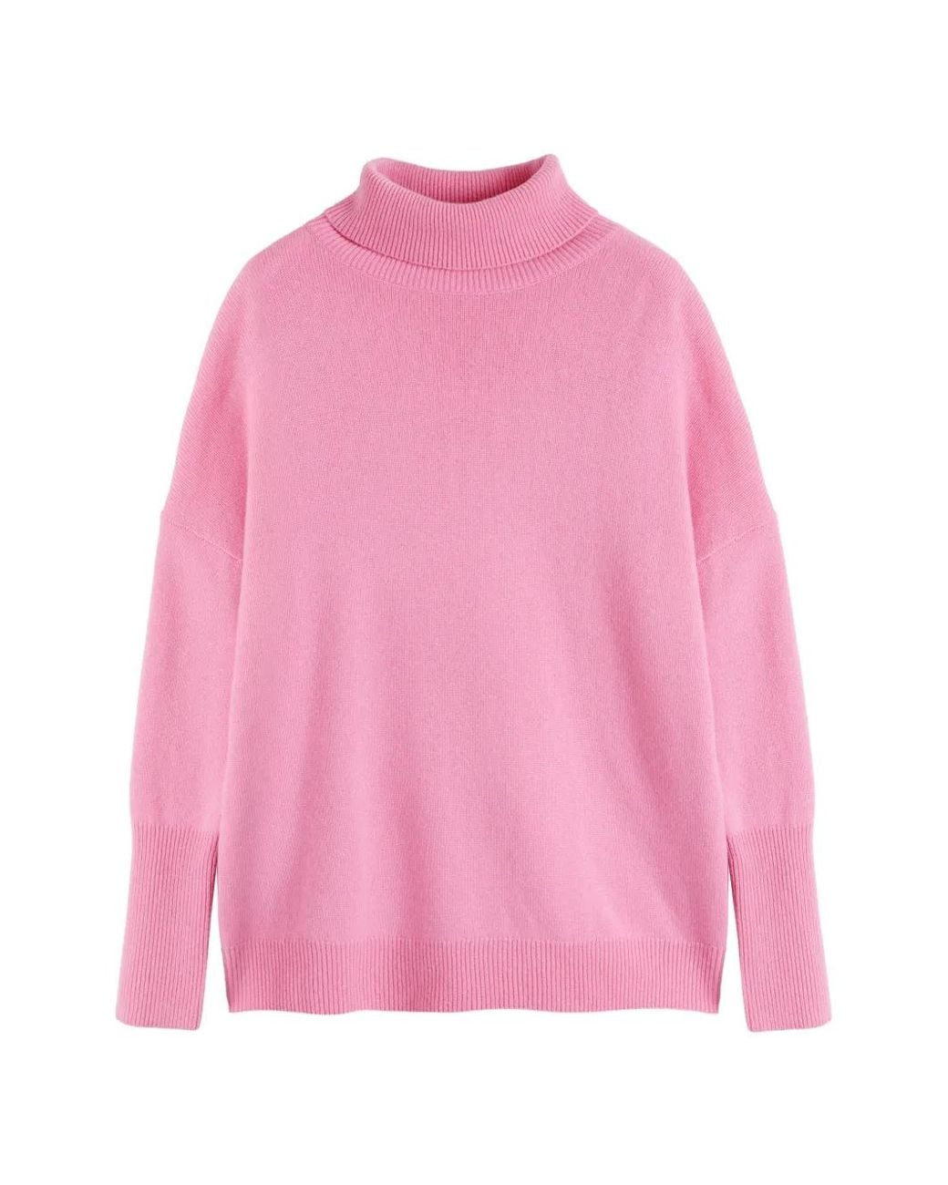 Chinti & Parker Pink Roll-Neck Cashmere Sweater