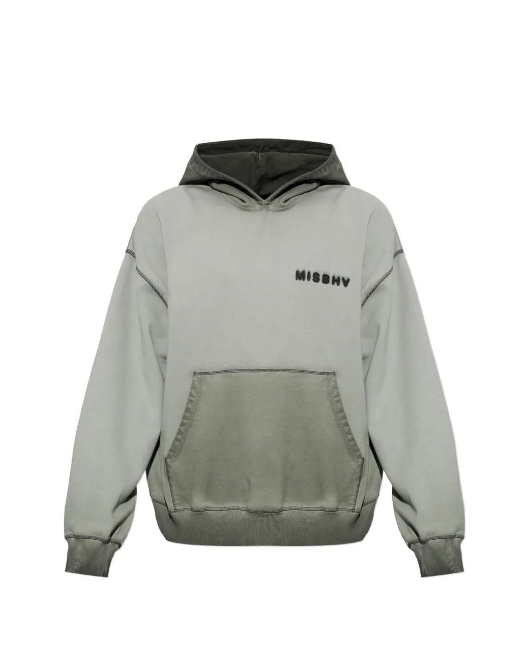 M I S B H V Gray Community Oversized Hoodie