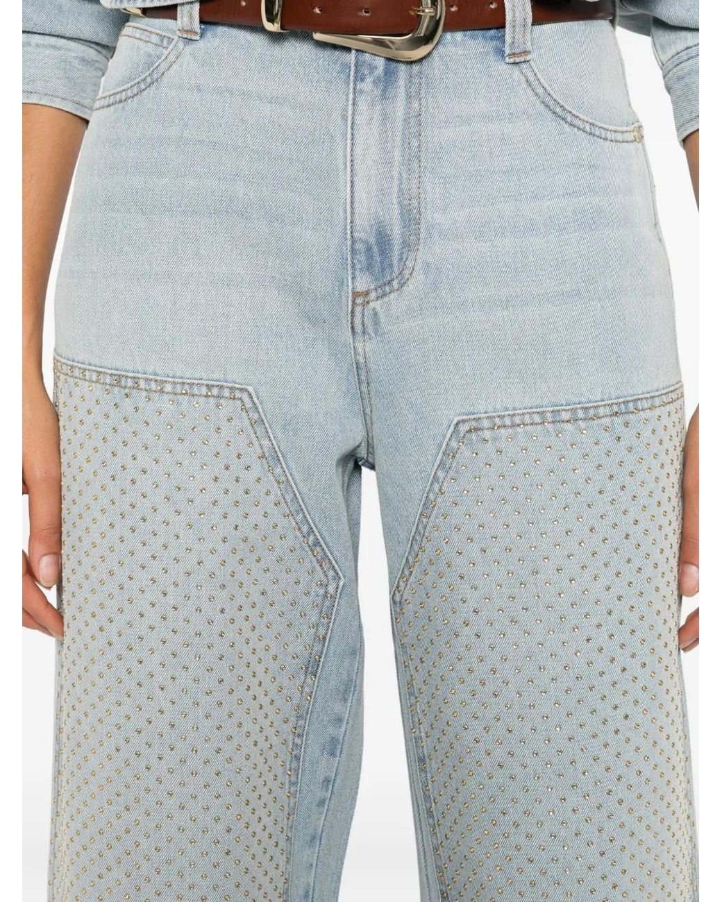 Vaqueros Con Apliques De Strass Sandro de color Blue
