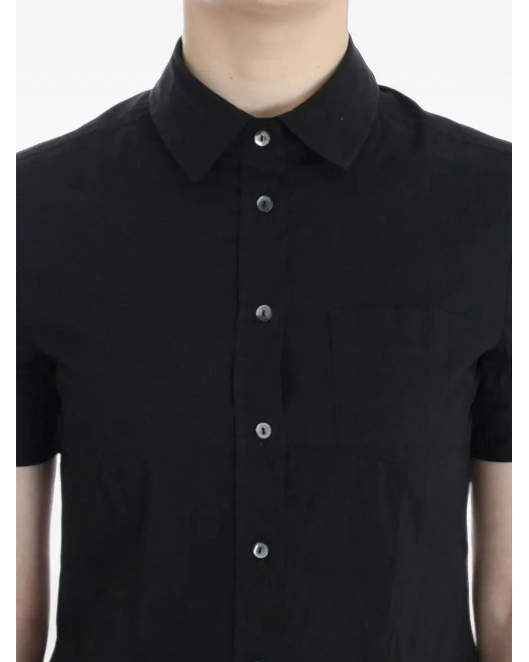 John Galliano Black Short-Sleeve Button-Up Shirt