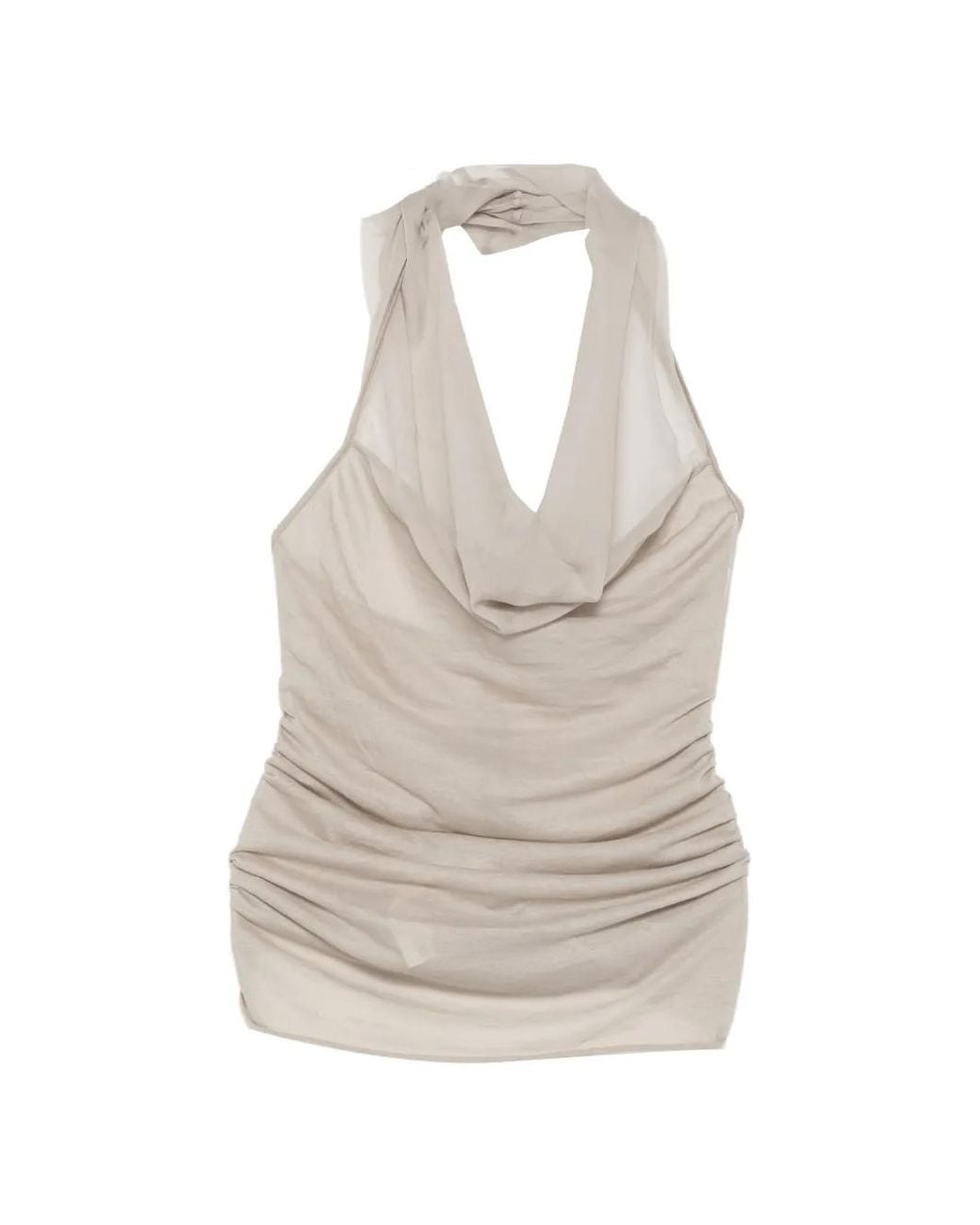Rick Owens White Sunburn Halter Tahnk Top