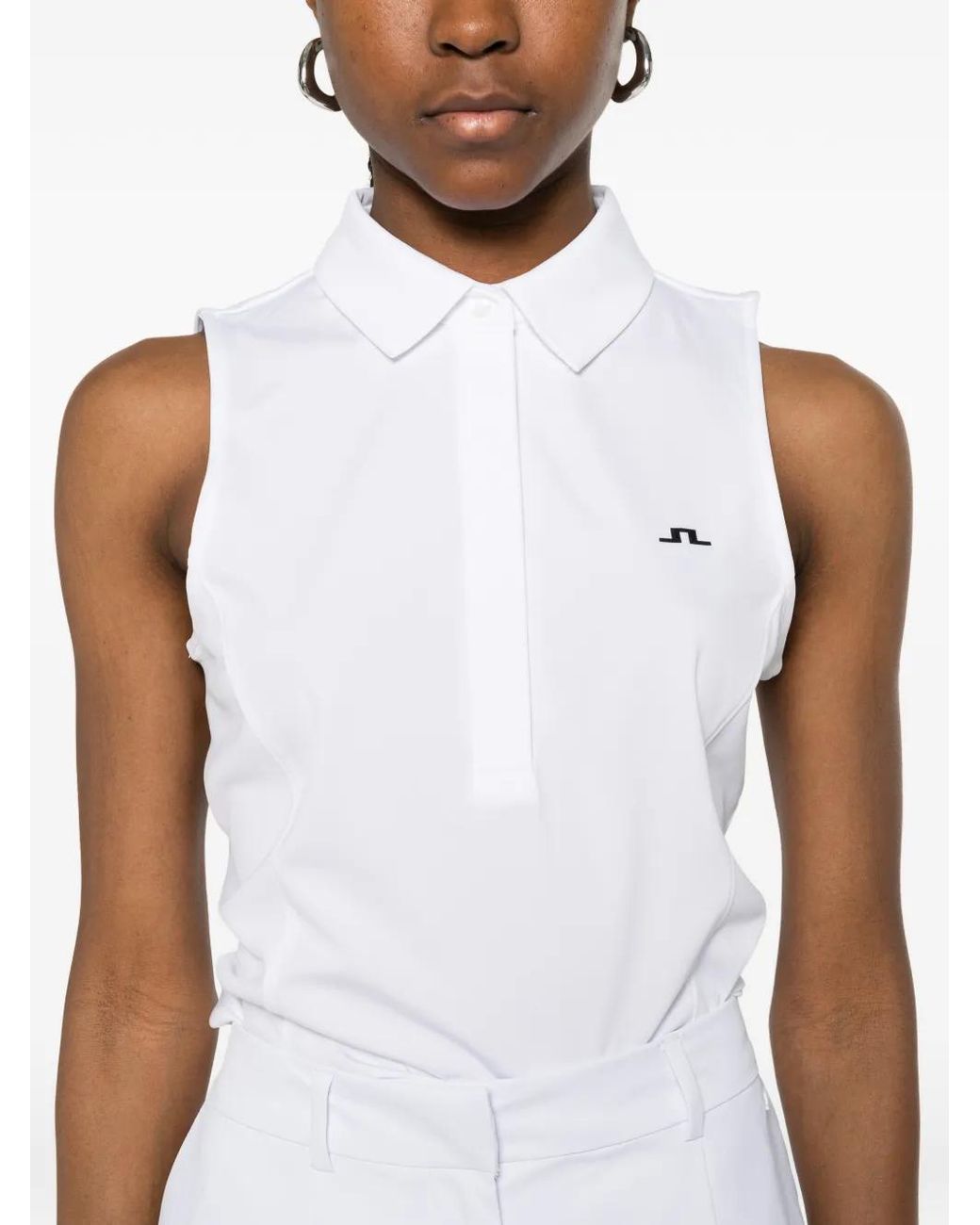 J.Lindeberg White Sleeveless Polo Top