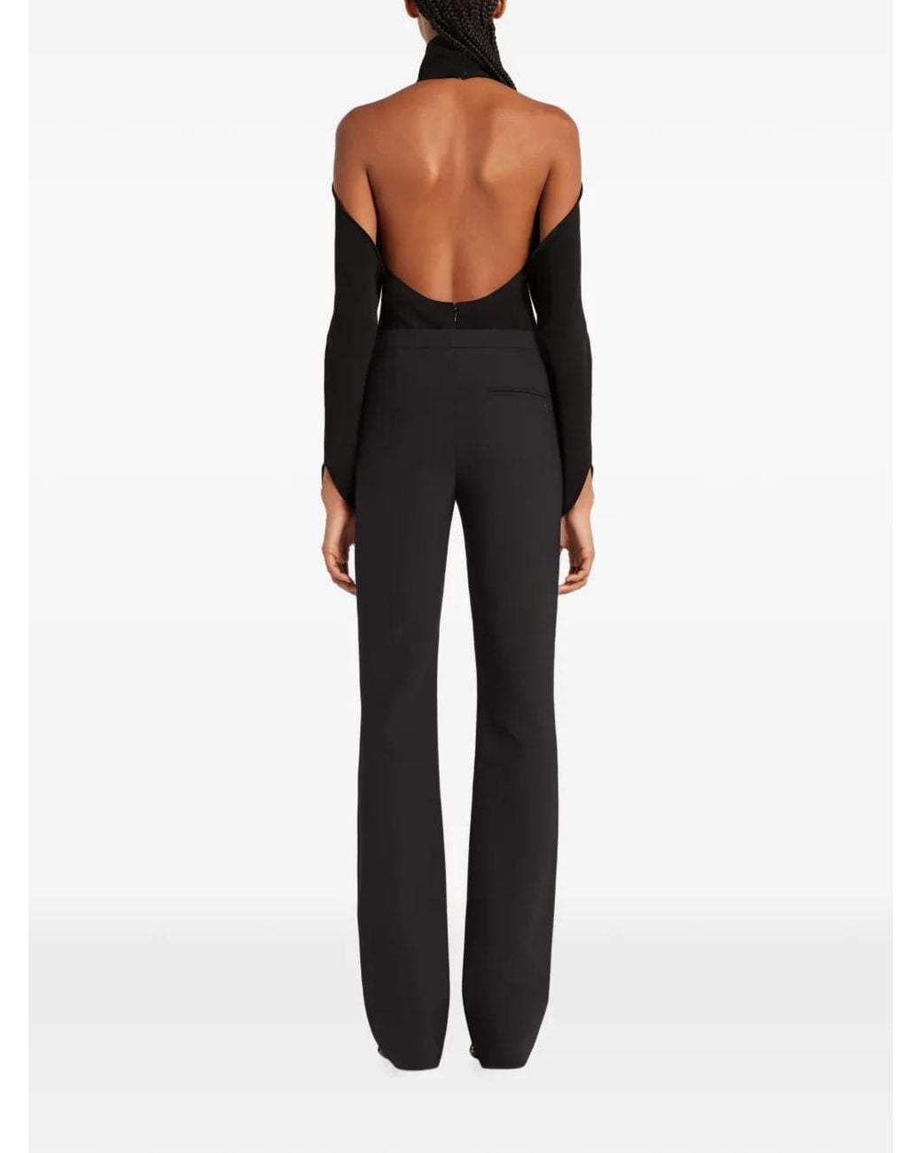 Courreges Black Courregès High-Neck Top With Cold-Shoulder Design