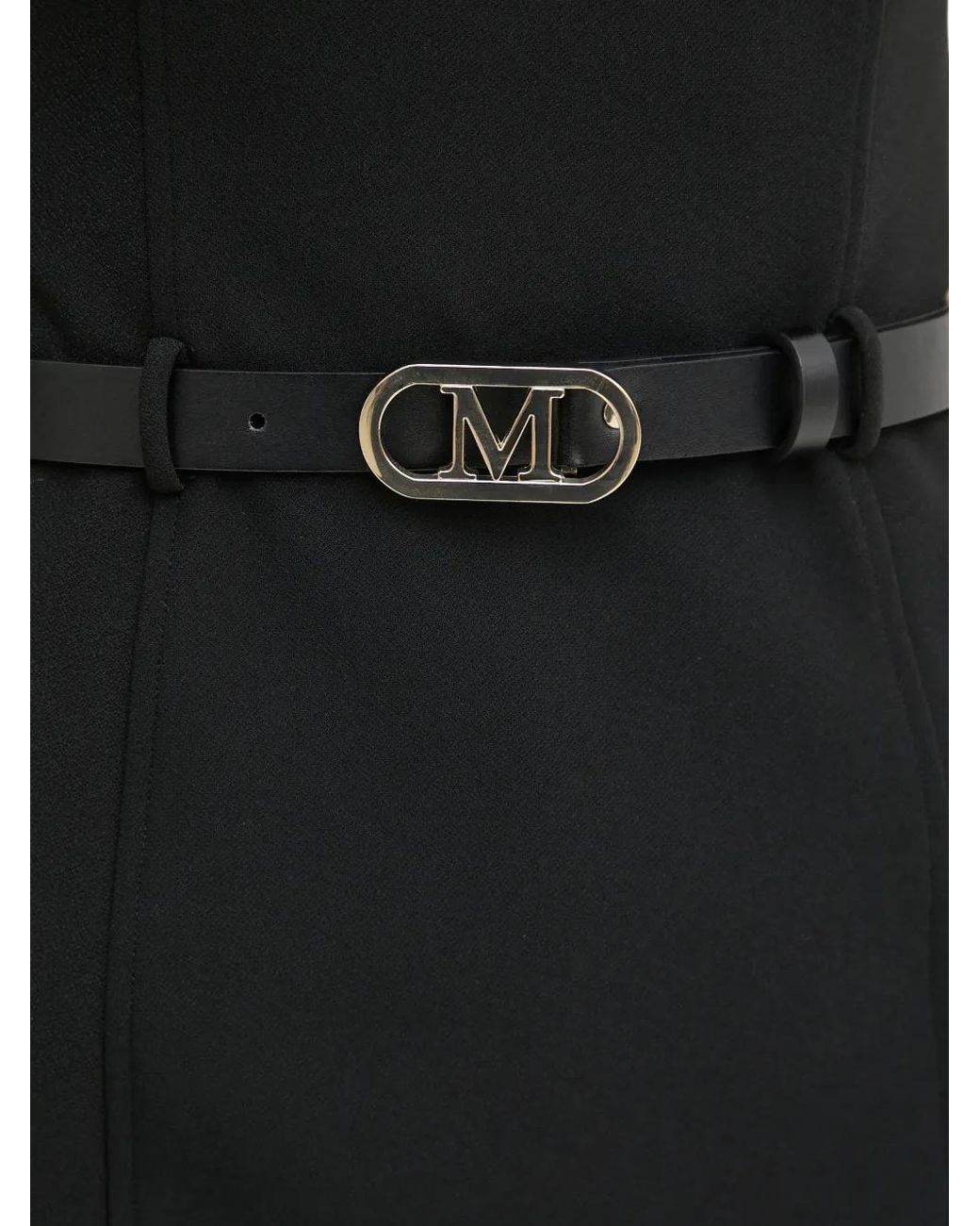 MARCIANO BY GUESS Black Button-Detail V-Neck Midi Dress