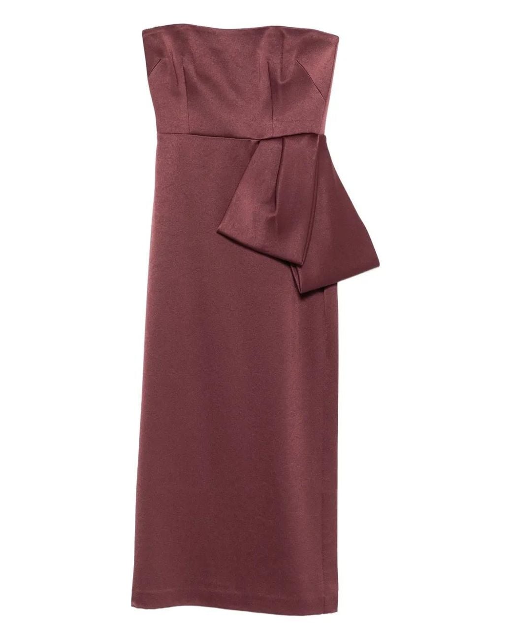 Alex Perry Purple Bow Strapless Midi Dress