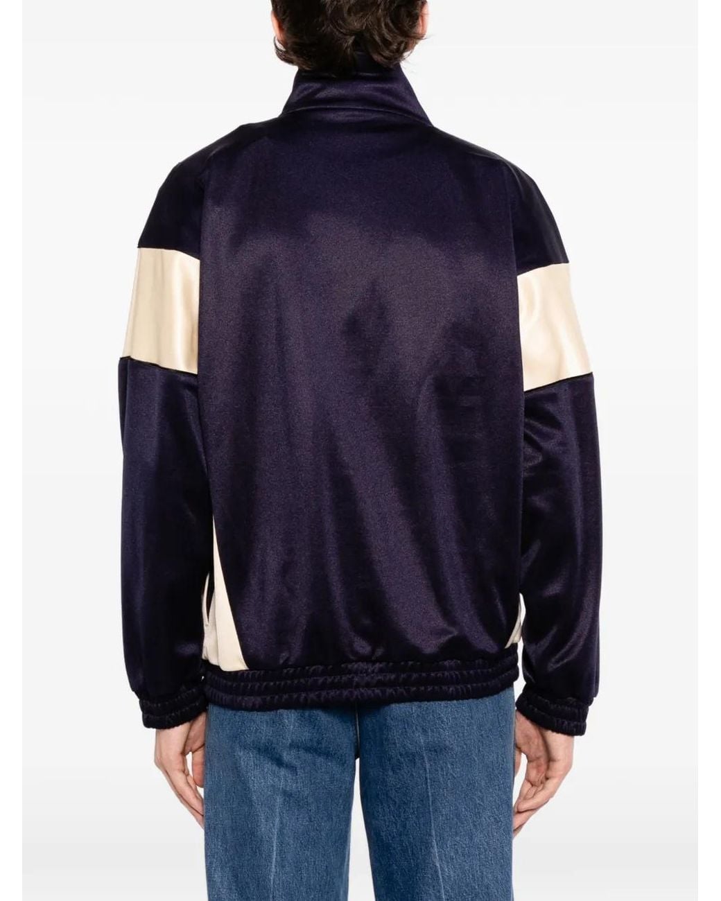 Valentino Garavani Blue Logo-Patched Zip-Up Sweatshirt for men