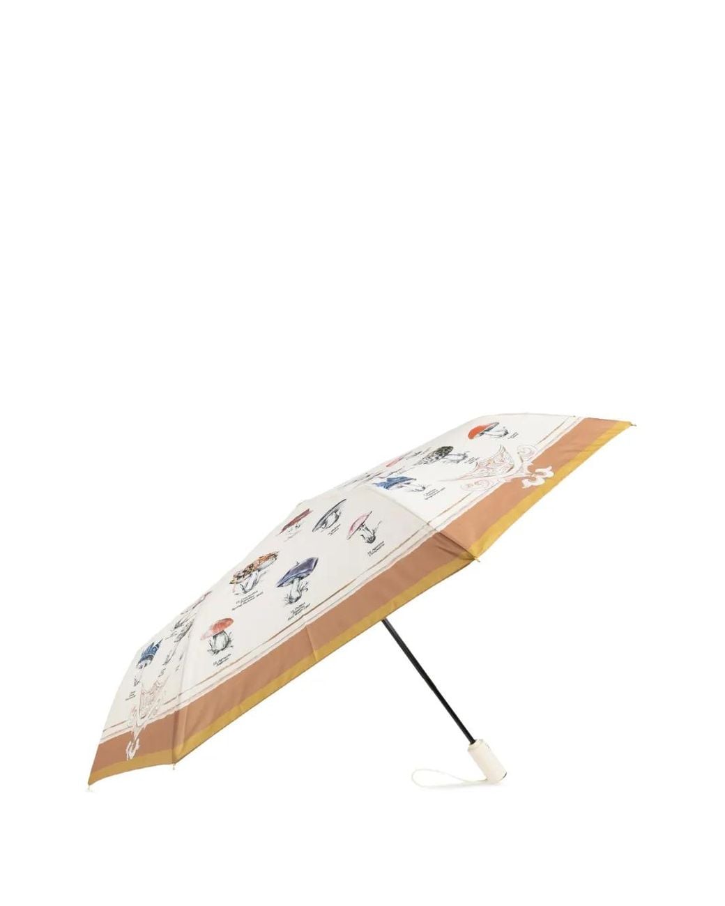 Moschino Natural Mushroom-Print Folding Umbrella