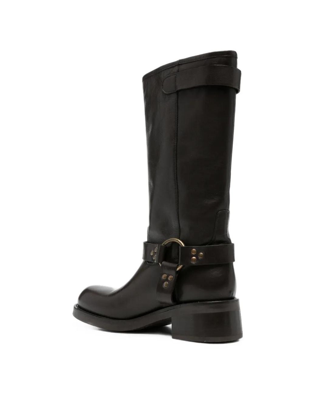 P.A.R.O.S.H. Black Buckle-Strap Studded Boots