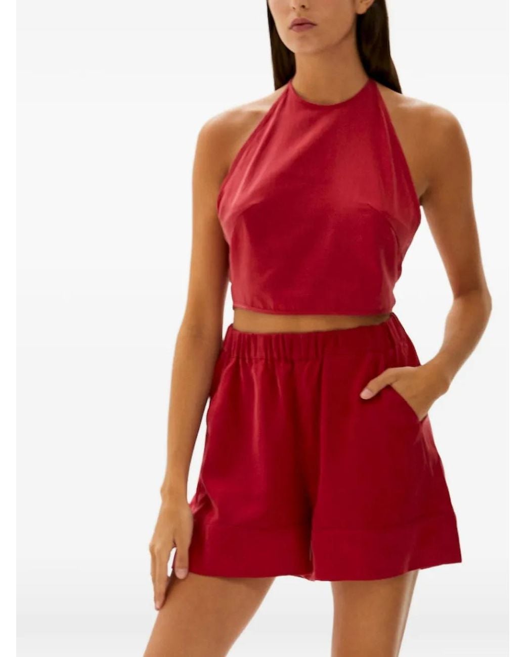 Casa Raki Red Olimpia Halterneck Top