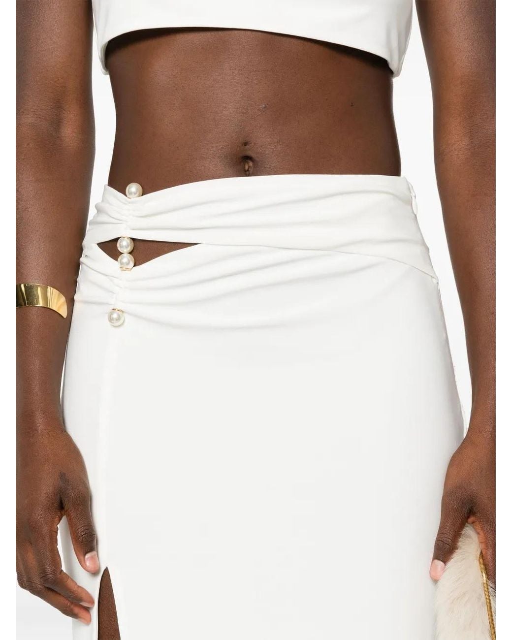 Nissa White Pearl-Embellished Set