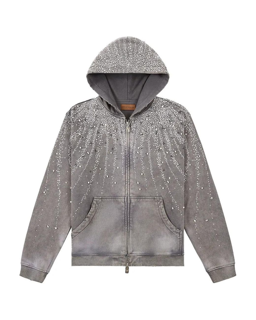 BIRTH OF ROYAL CHILD Gray Crystal-Embellished Hoodie for men