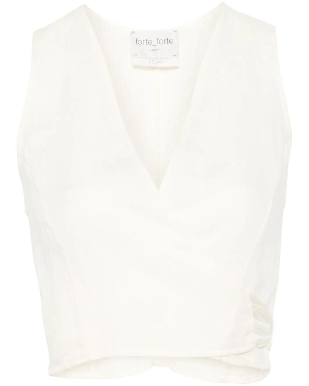 Forte_forte White Wrap-Design Top