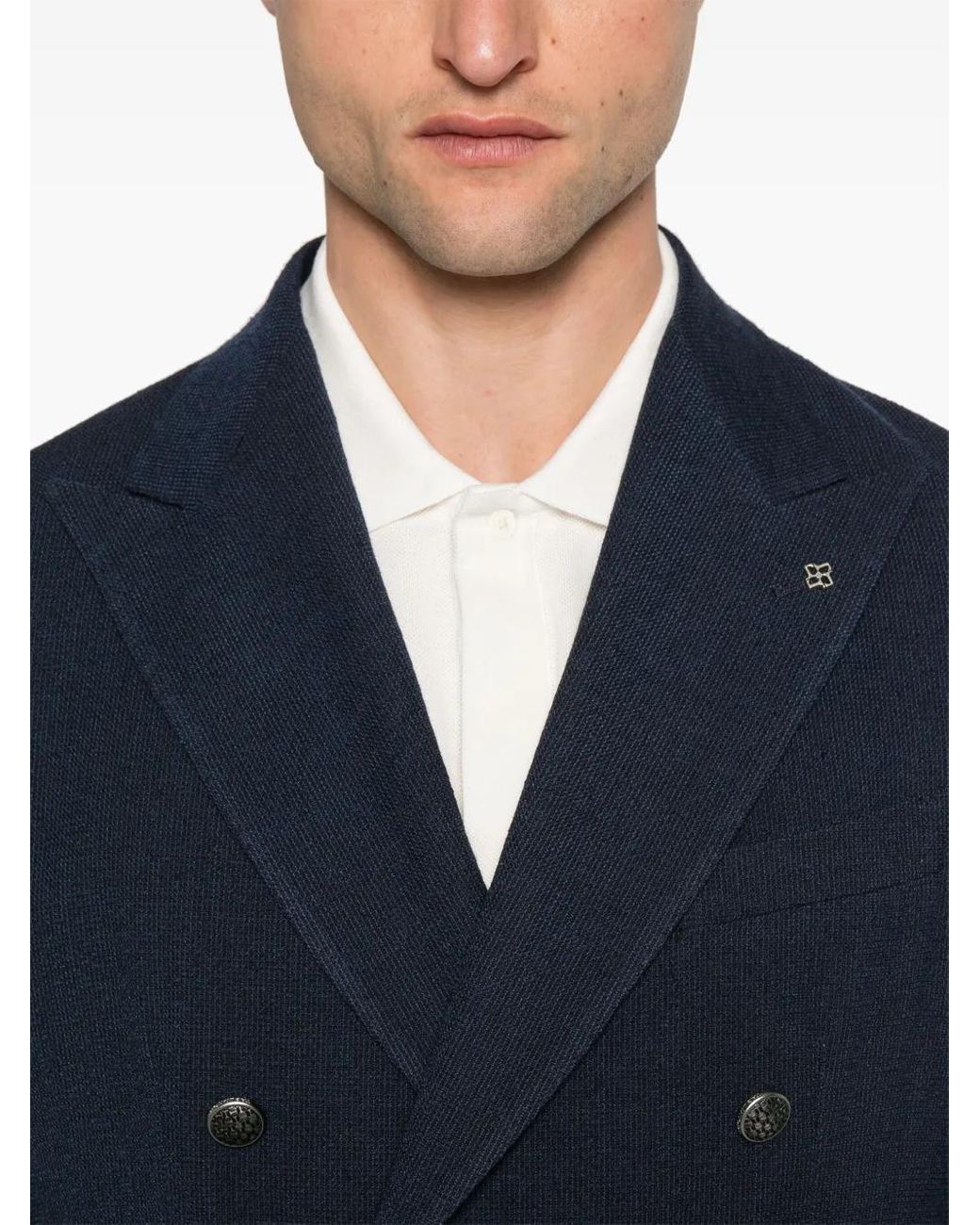 Tagliatore Blue Double-Breasted Blazer for men