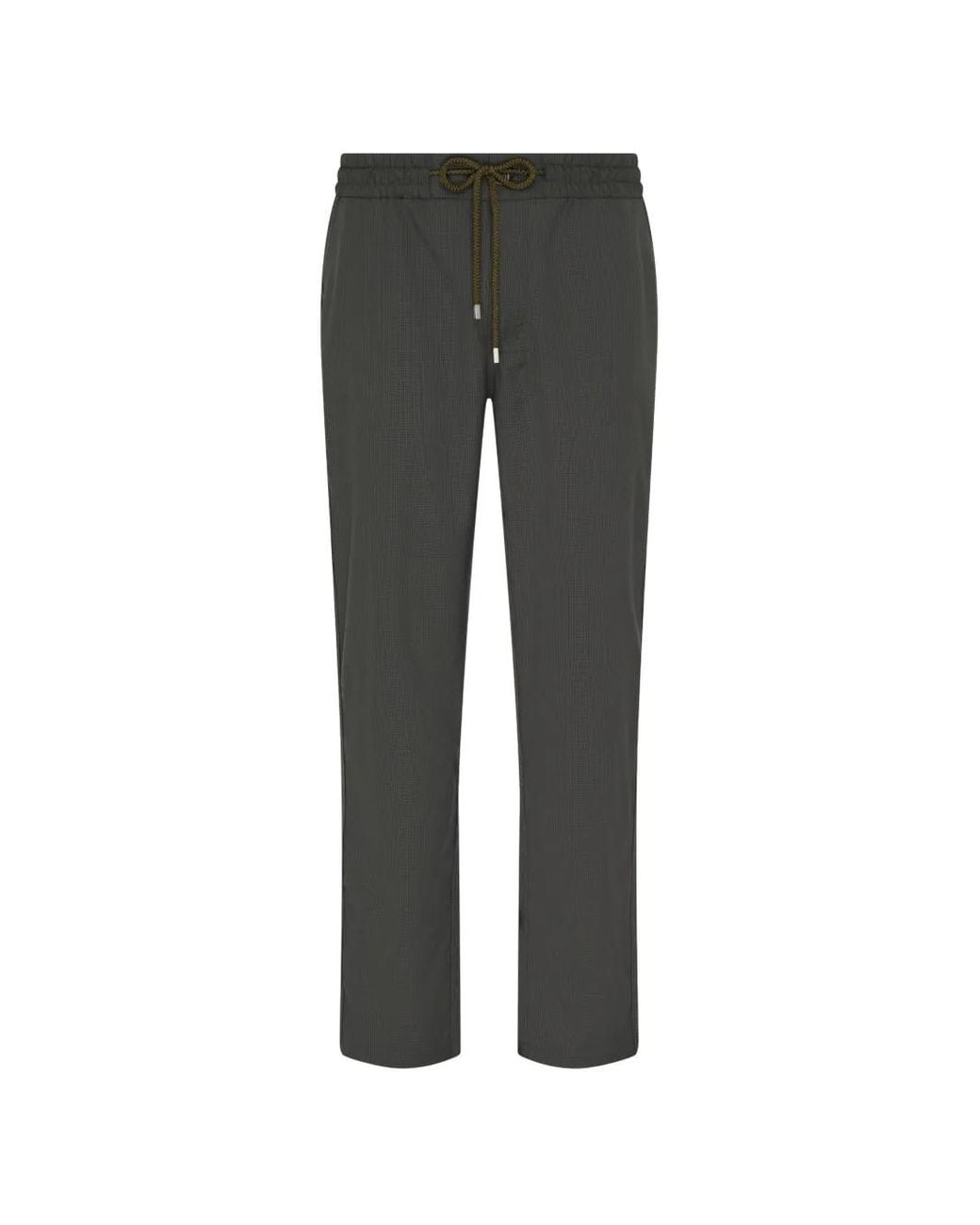 Vilebrequin Gray Micro Carreaux Elasticated-Waist Straight-Leg Trousers for men