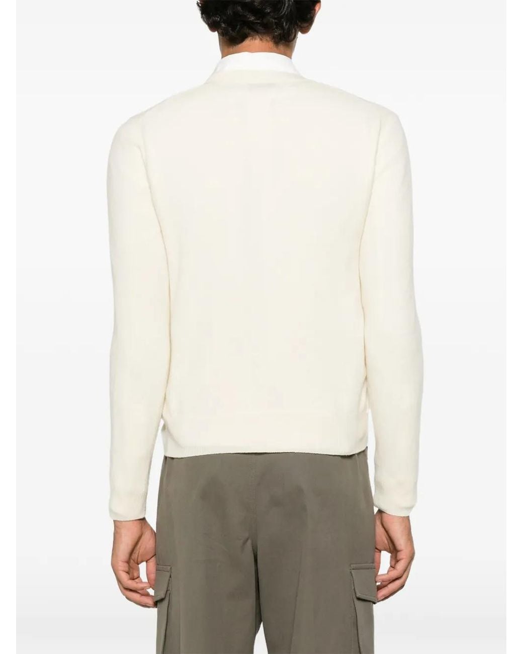 COMME DES GARÇONS PLAY White Heart-Patch Cardigan for men