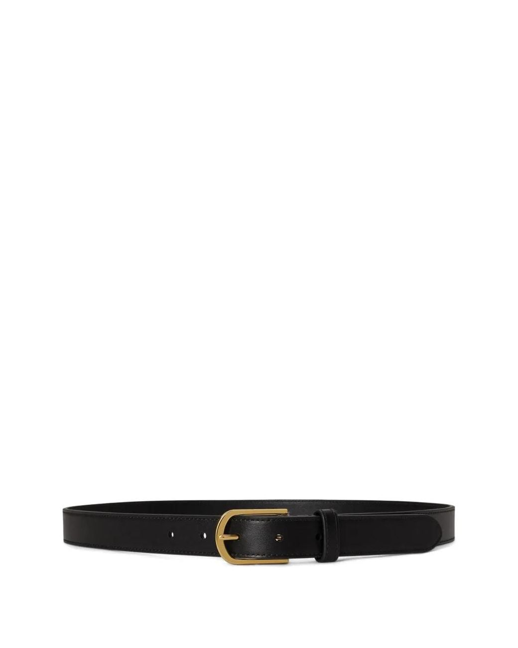Ralph Lauren White Rounded-Buckle Leather Belt