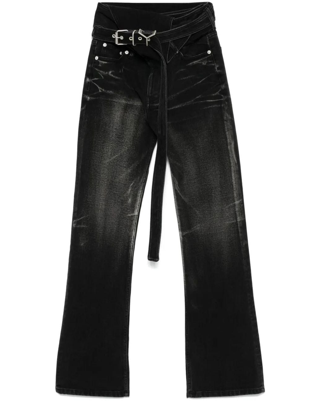 Y. Project Black Wrap Belt Jeans